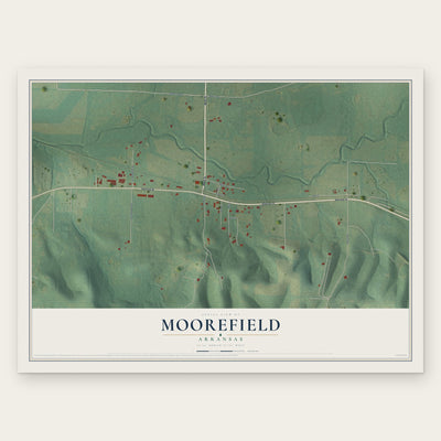 Moorefield, Arkansas map print, the full design