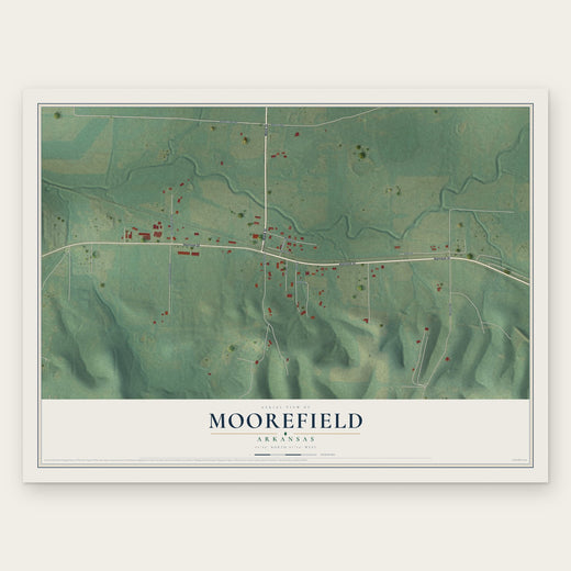 Moorefield, Arkansas map print, the full design