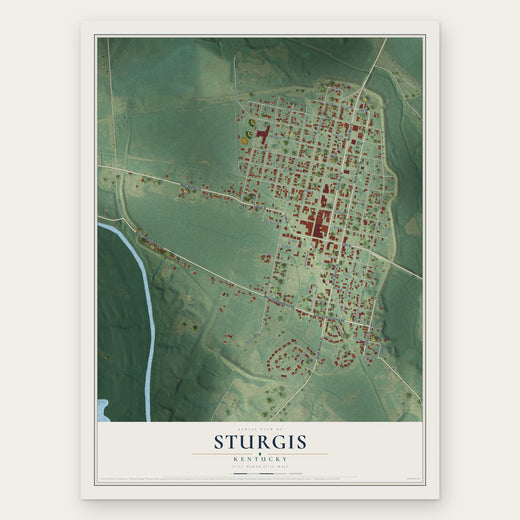 Sturgis, Kentucky map print, the full design