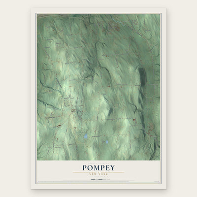 Pompey, New York map print, the full design