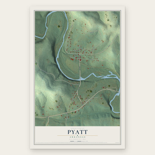 Pyatt, Arkansas map print, the full design