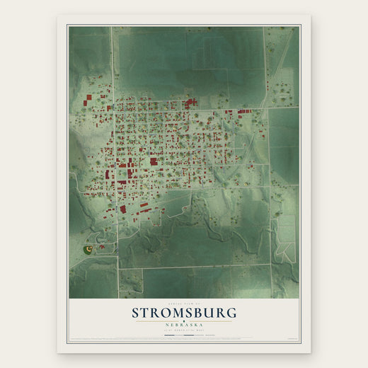 Stromsburg, Nebraska map print, the full design