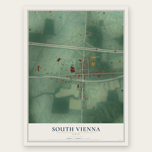 South Vienna, Ohio map print, the full design