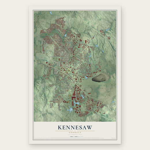 Kennesaw, Georgia map print, the full design
