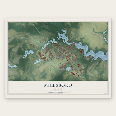 Millsboro, Delaware map print, the full design