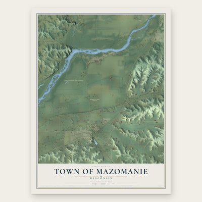 Town of Mazomanie, Wisconsin map print, the full design