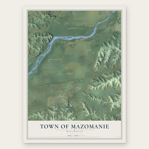 Town of Mazomanie, Wisconsin map print, the full design