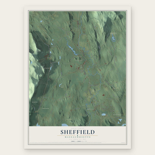 Sheffield, Massachusetts map print, the full design