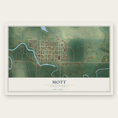 Mott, North Dakota map print, the full design