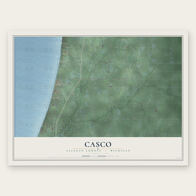 Casco, Allegan County, Michigan map print, the full design