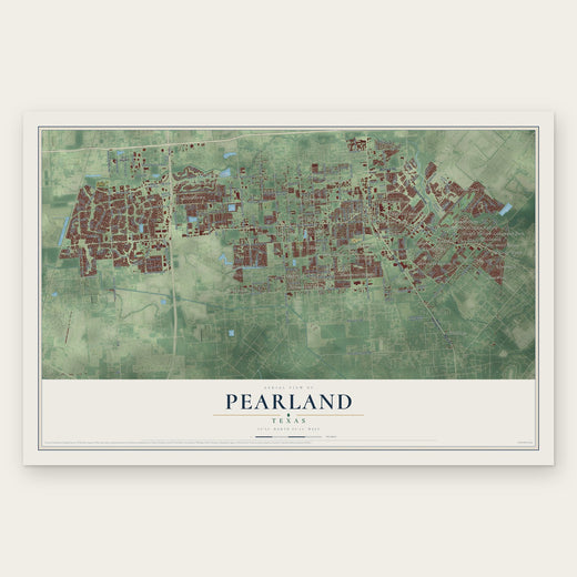 Pearland, Texas map print, the full design