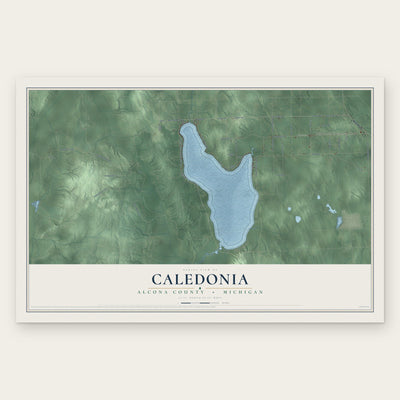 Caledonia, Alcona County, Michigan map print, the full design