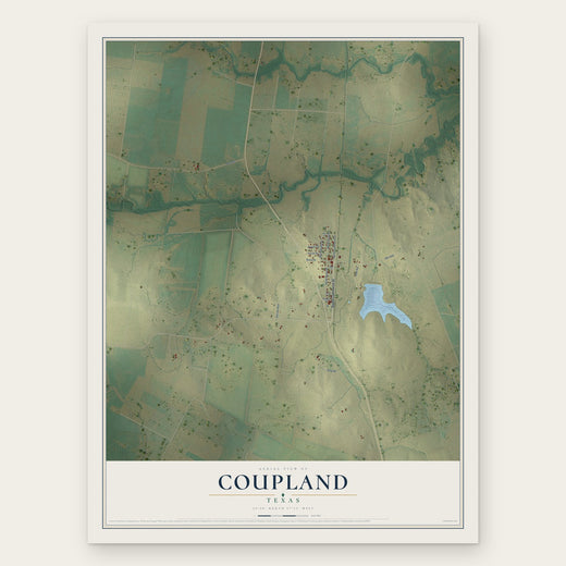 Coupland, Texas map print, the full design