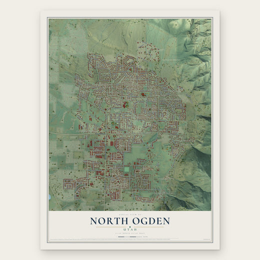 North Ogden, Utah map print, the full design