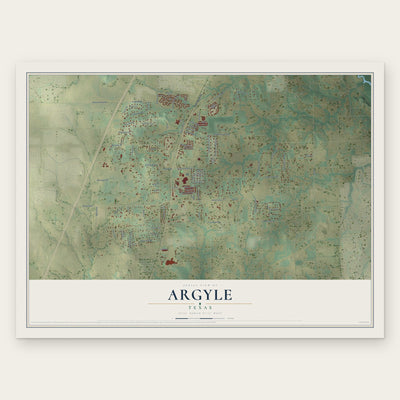 Argyle, Texas map print, the full design