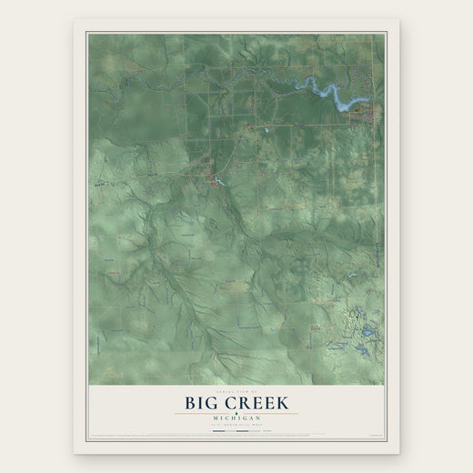 Big Creek, Michigan map print, the full design