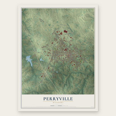 Perryville, Missouri map print, the full design