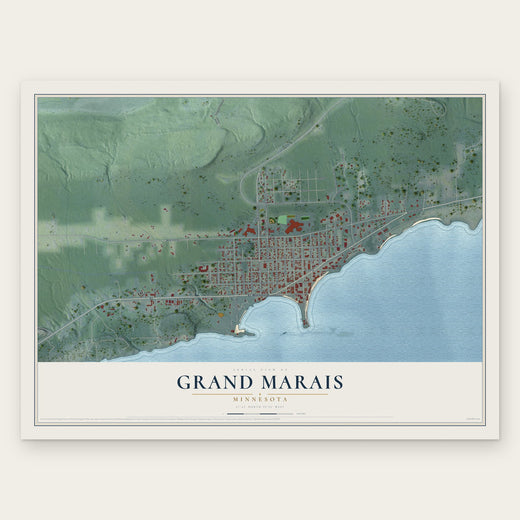 Grand Marais, Minnesota map print, the full design