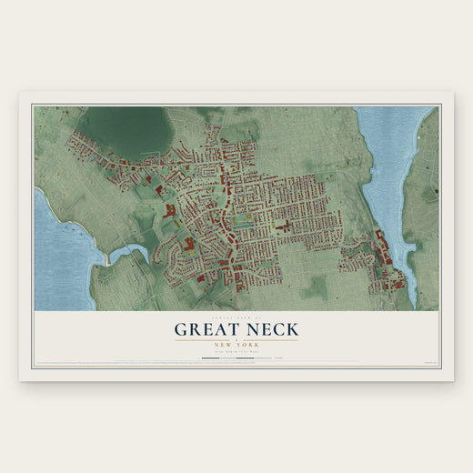 Great Neck, New York map print, the full design