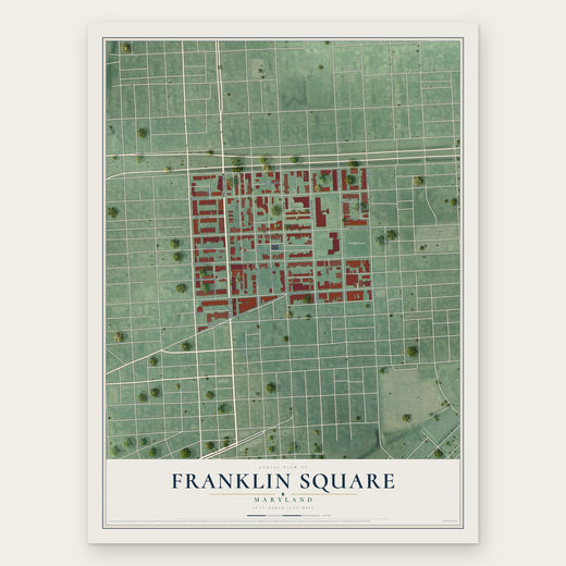 Franklin Square, Maryland map print, the full design