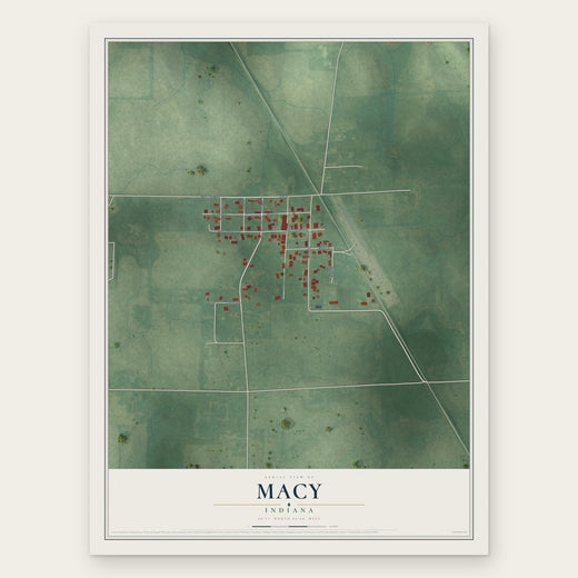 Macy, Indiana map print, the full design