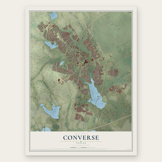 Converse, Texas map print, the full design