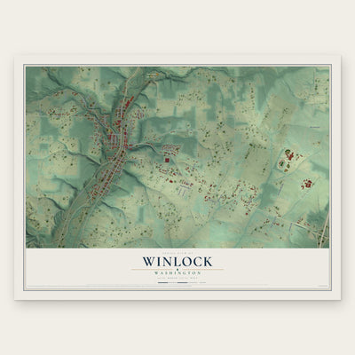 Winlock, Washington map print, the full design