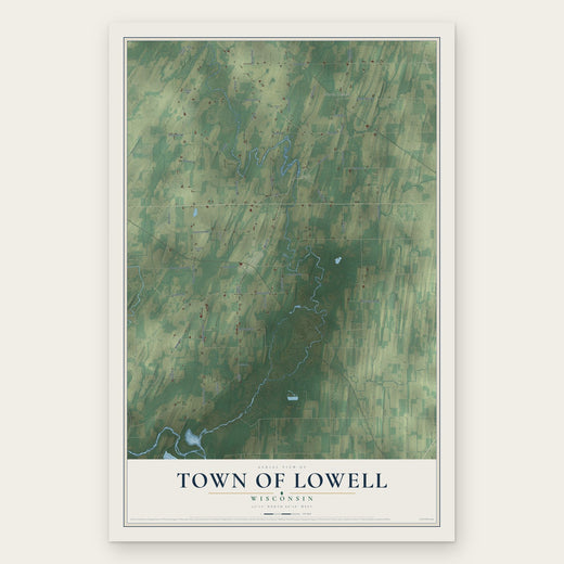 Town of Lowell, Wisconsin map print, the full design