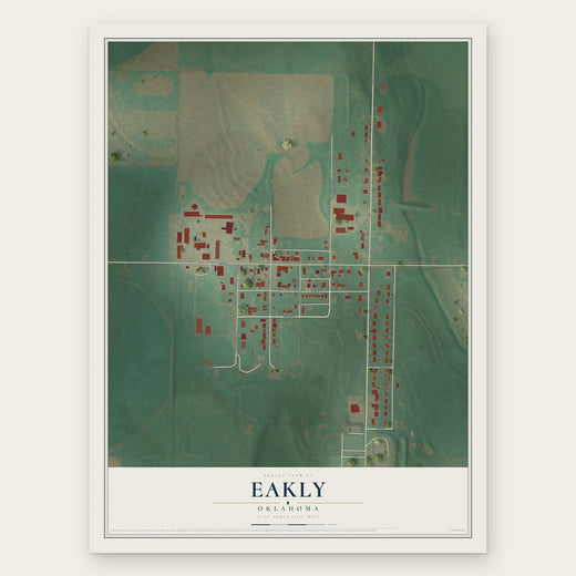 Eakly, Oklahoma map print, the full design