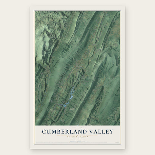 Cumberland Valley, Pennsylvania map print, the full design