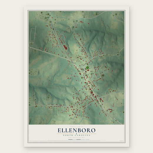 Ellenboro, North Carolina map print, the full design