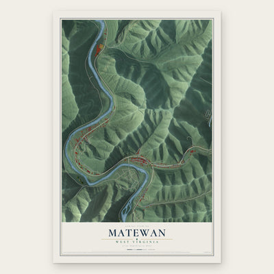 Matewan, West Virginia map print, the full design
