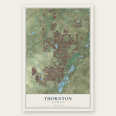 Thornton, Colorado map print, the full design