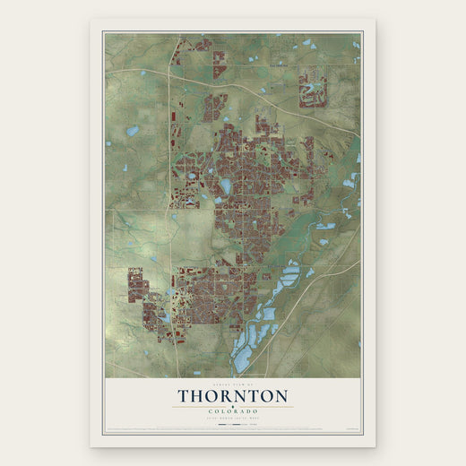 Thornton, Colorado map print, the full design