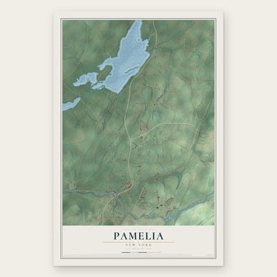 Pamelia, New York map print, the full design