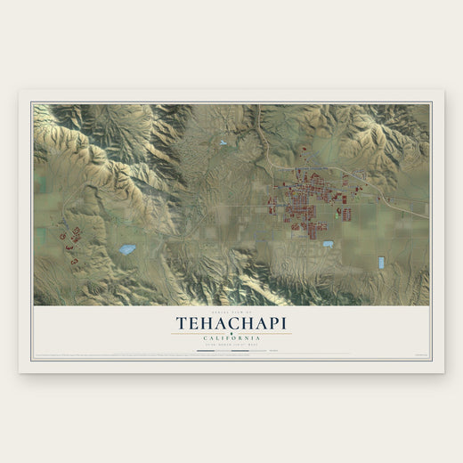 Tehachapi, California map print, the full design