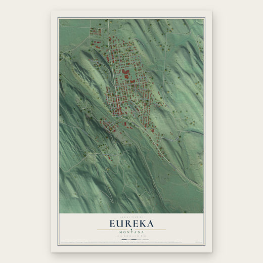 Eureka, Montana map print, the full design