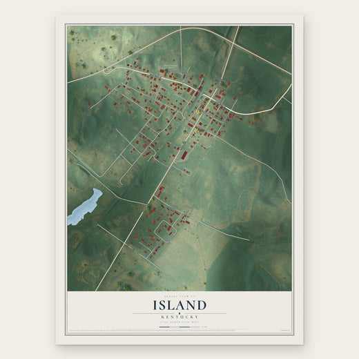 Island, Kentucky map print, the full design