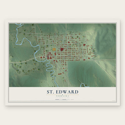 St. Edward, Nebraska map print, the full design