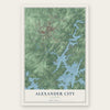 Alexander City, Alabama map print, the full design