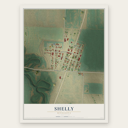 Shelly, Minnesota map print, the full design