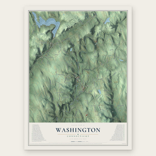 Washington, Connecticut map print, the full design
