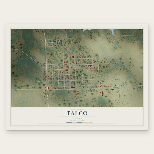 Talco, Texas map print, the full design