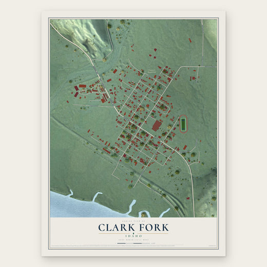 Clark Fork, Idaho map print, the full design
