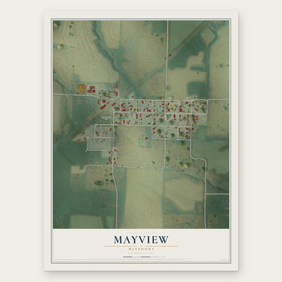 Mayview, Missouri map print, the full design