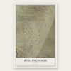Rolling Hills, Wyoming map print, the full design