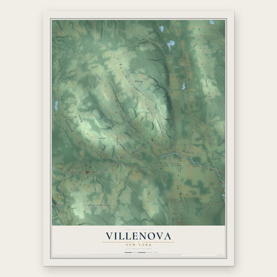 Villenova, New York map print, the full design