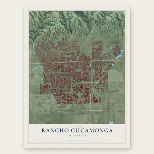 Rancho Cucamonga, California map print, the full design