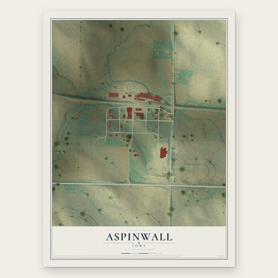 Aspinwall, Iowa map print, the full design