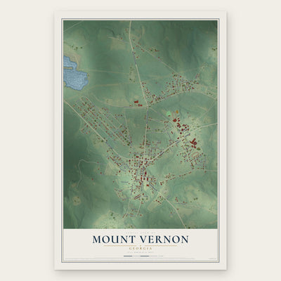 Mount Vernon, Georgia map print, the full design